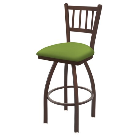 Holland Bar Stool Co 25" Swivel Counter Stool, Bronze Finish, Canter Kiwi Green Seat 81025BZ009